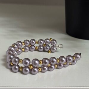 Elegant Pearl and Gold Bracelet Homemade